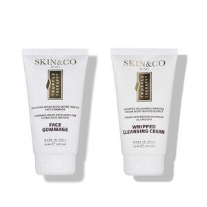 SKIN & CO GLOWYFICATION GIFT SET - BLACK TRUFFLE EXFOLIANT +  FACIAL CLEANSER